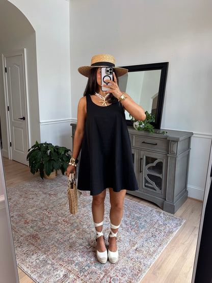 St. Tropez Black Flowy Dress