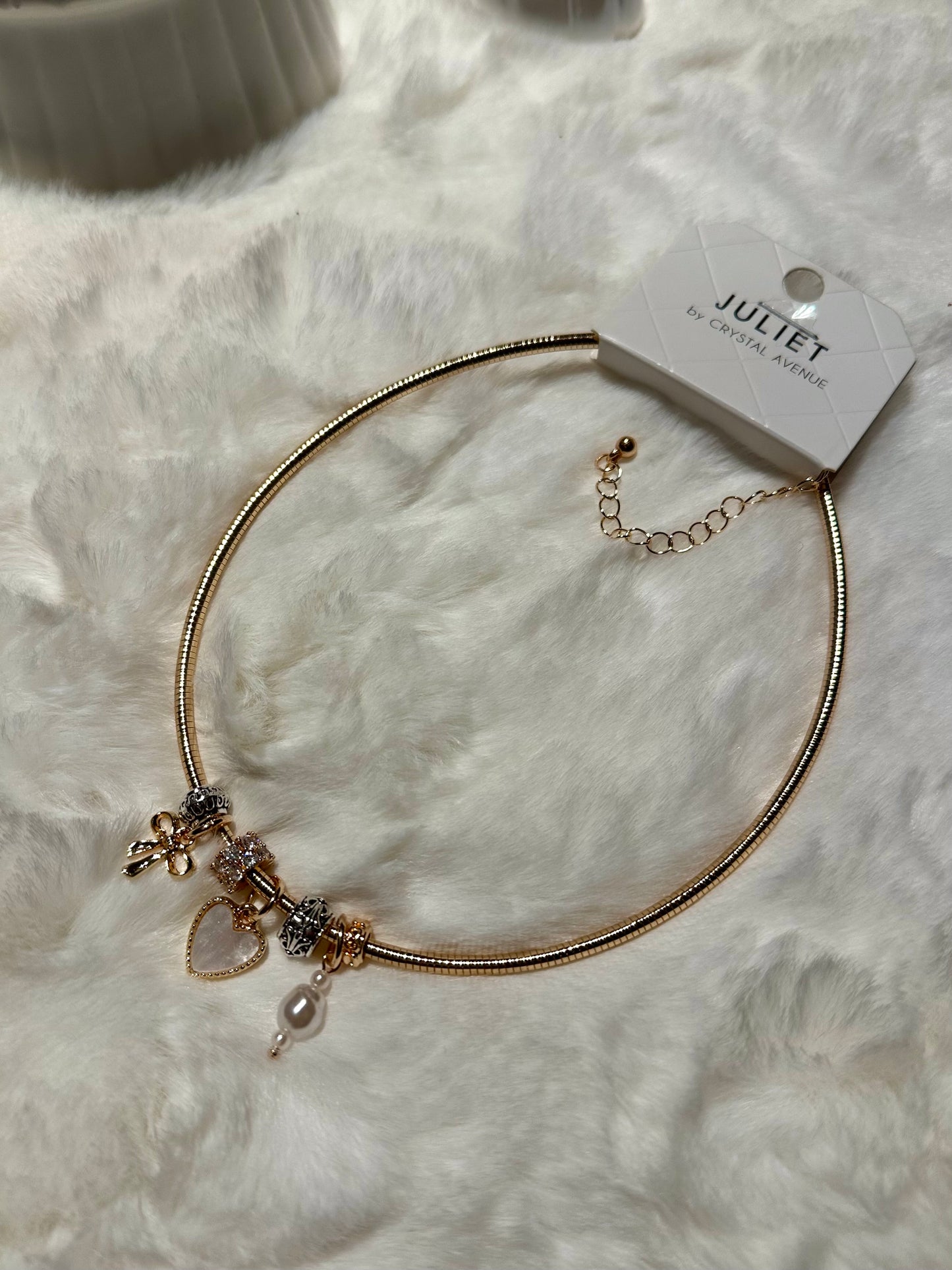 Gold Charms Snake Chain Necklace
