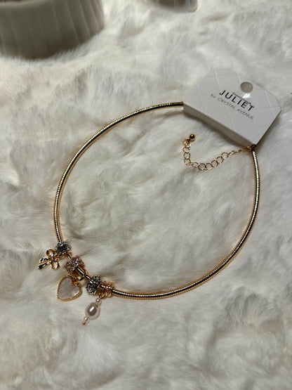 Gold Charms Snake Chain Necklace