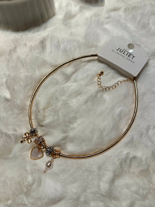 Gold Charms Snake Chain Necklace