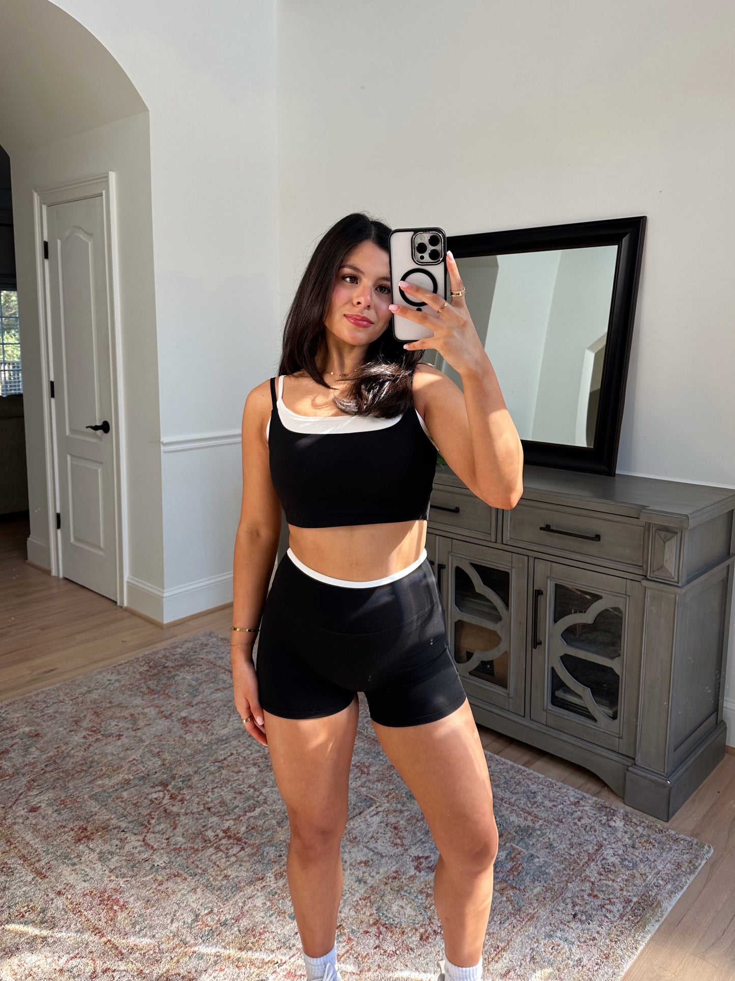 Black & White Double Layered Shorts