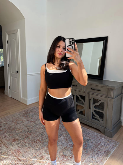 Black & White Double Layered Shorts