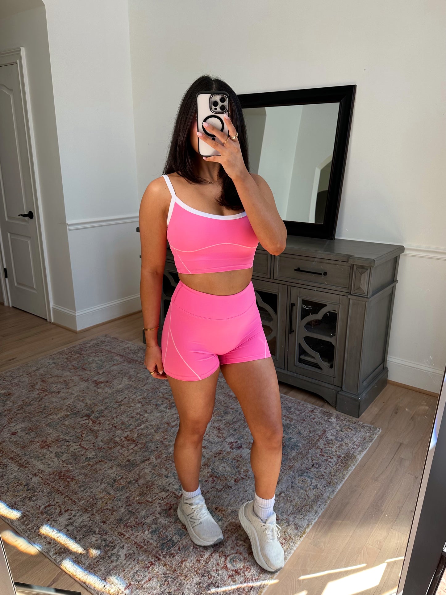 Pink & White Contour Tank Top