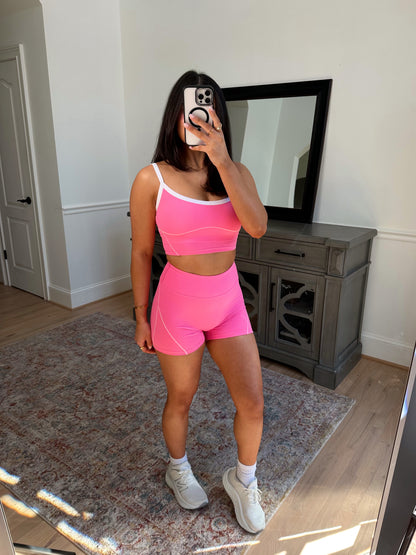 Pink & White Contour Tank Top