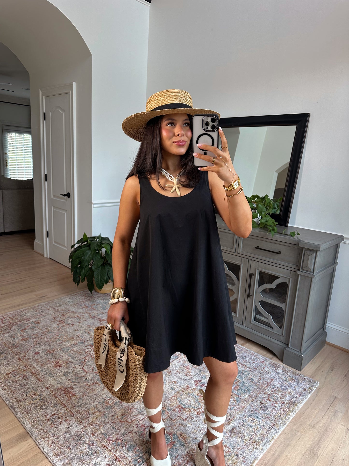 St. Tropez Black Flowy Dress