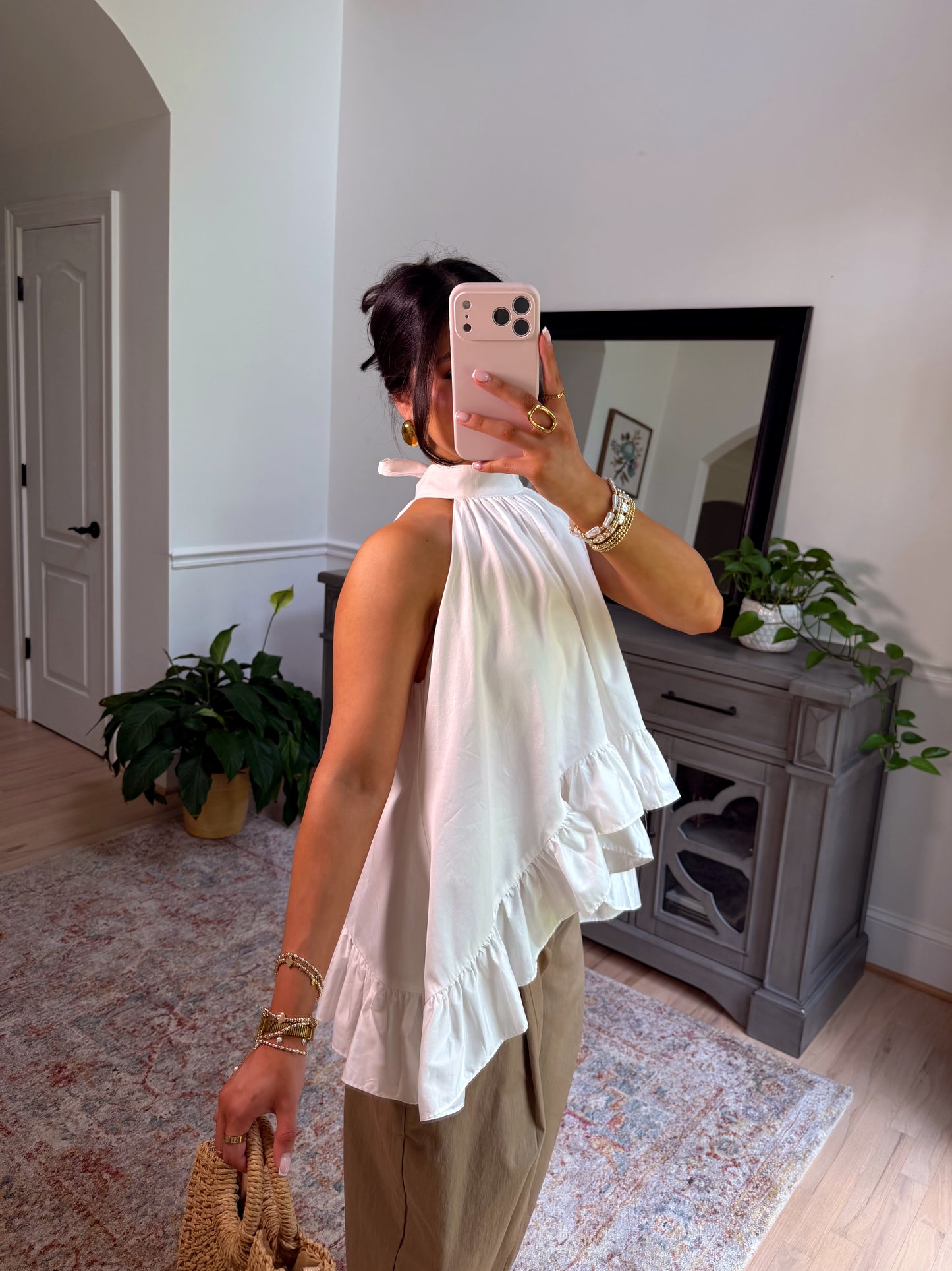 Harbor White Flowy Top