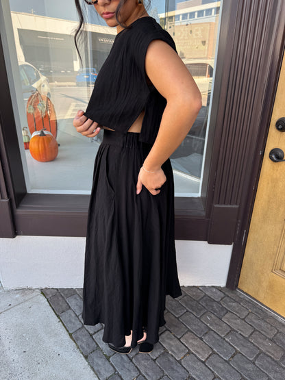 Black Top & Skirt Set