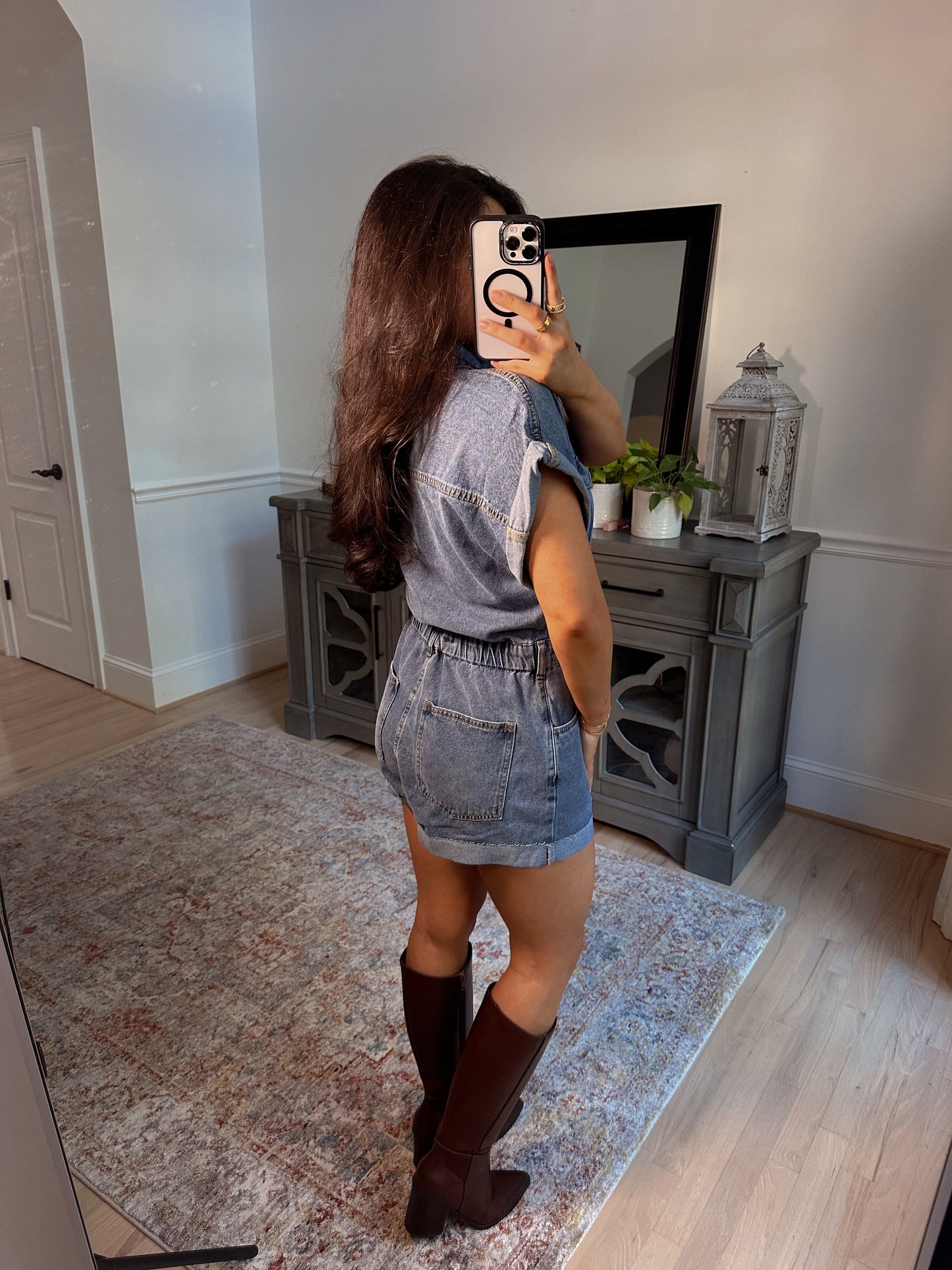 Autumn Days Denim Romper