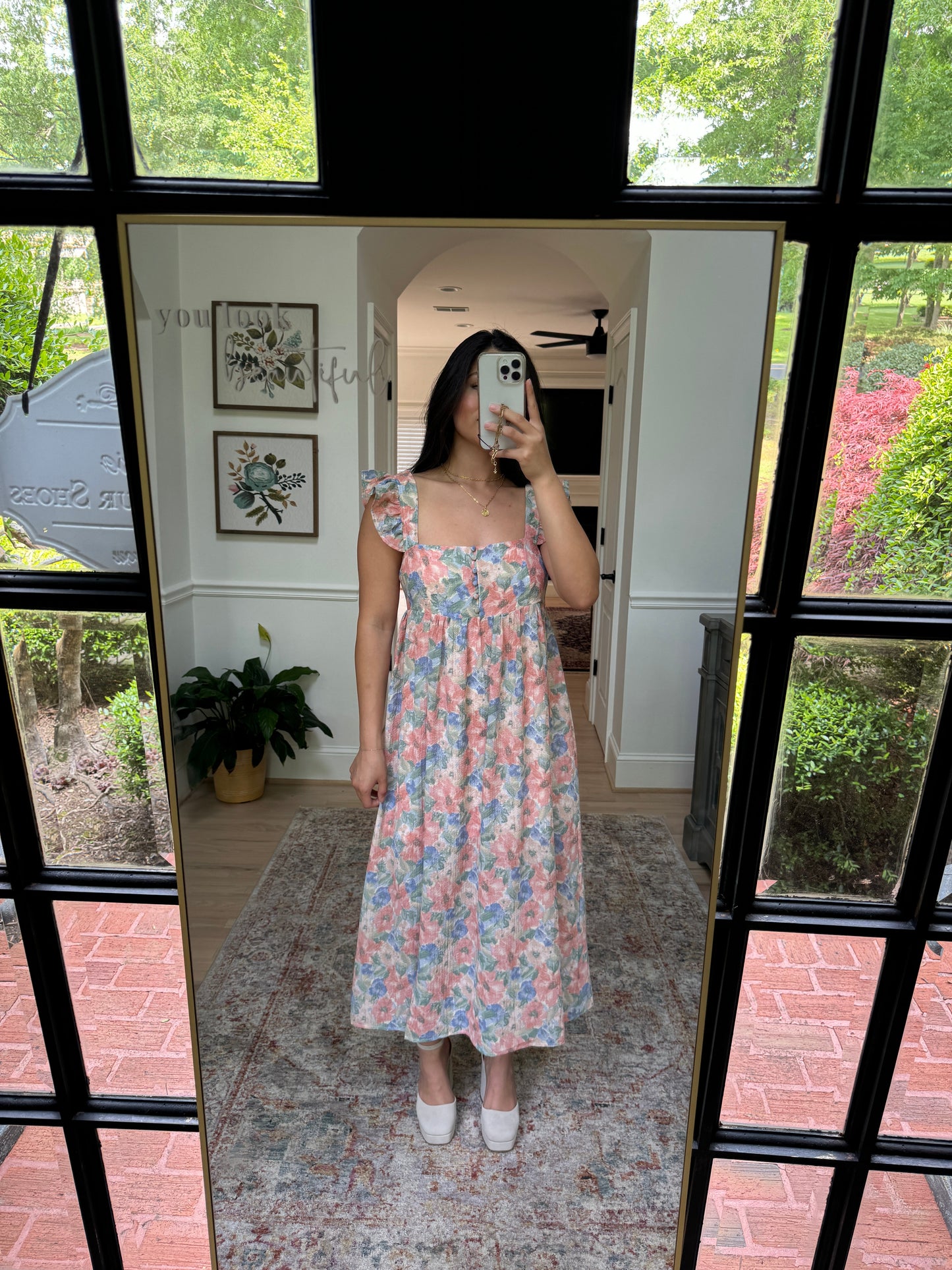 Floral Watercolor Midi Dress