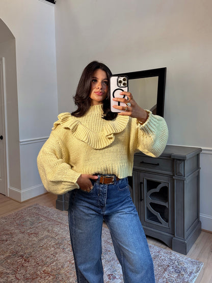 Golden Hour Ruffle Knit Sweater