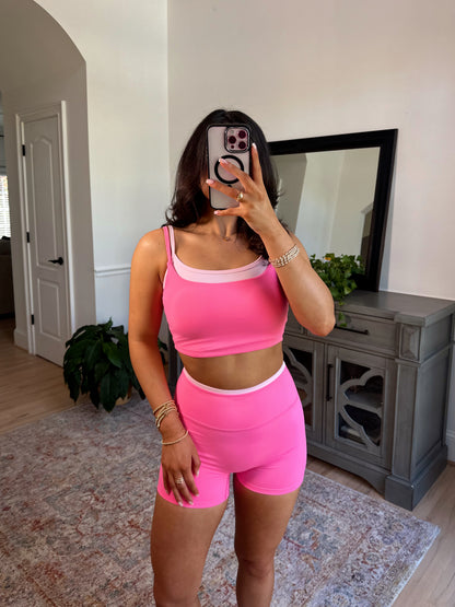 Pink Double Layered Shorts