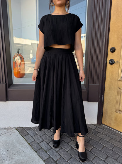 Black Top & Skirt Set