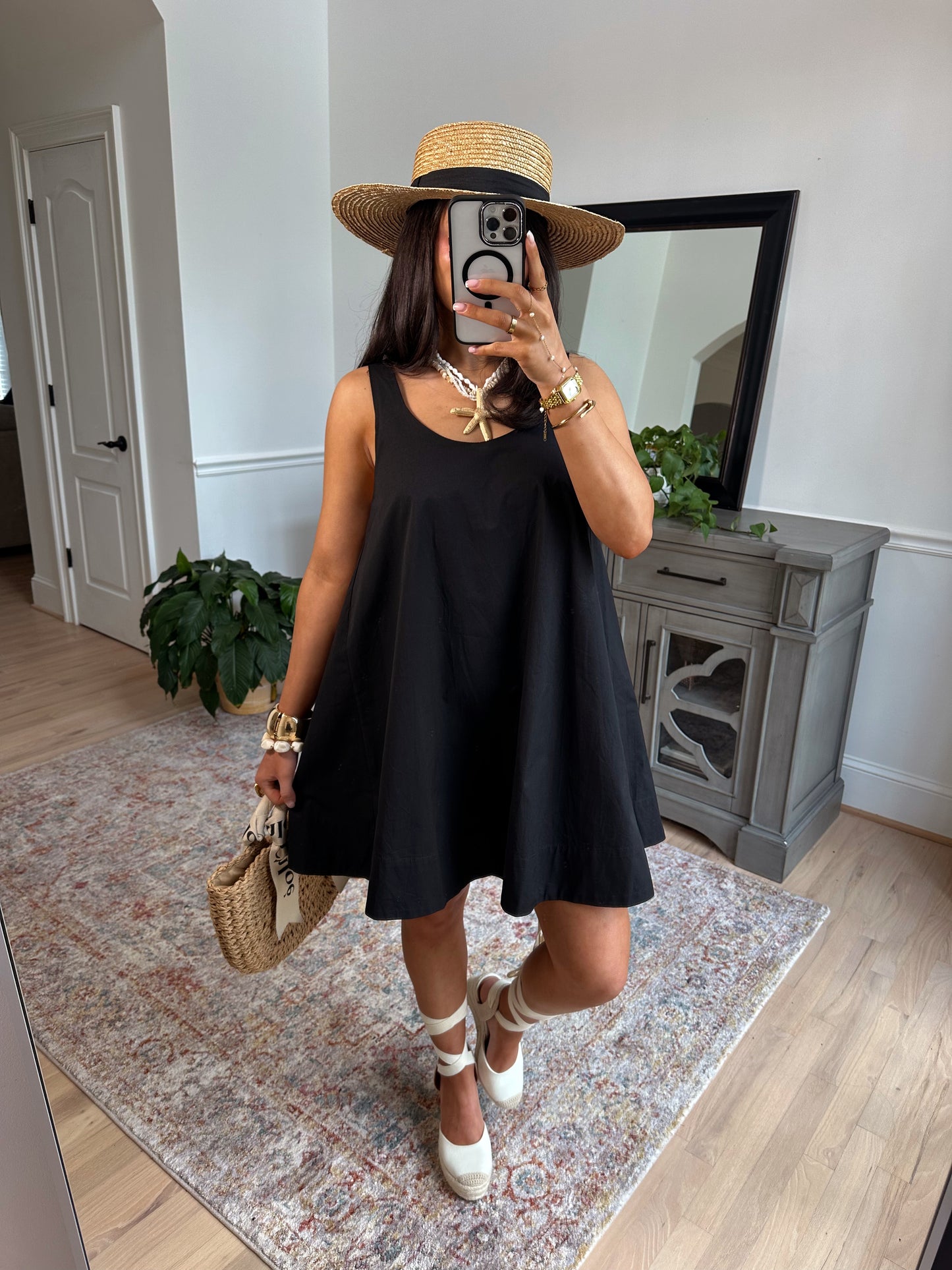 St. Tropez Black Flowy Dress