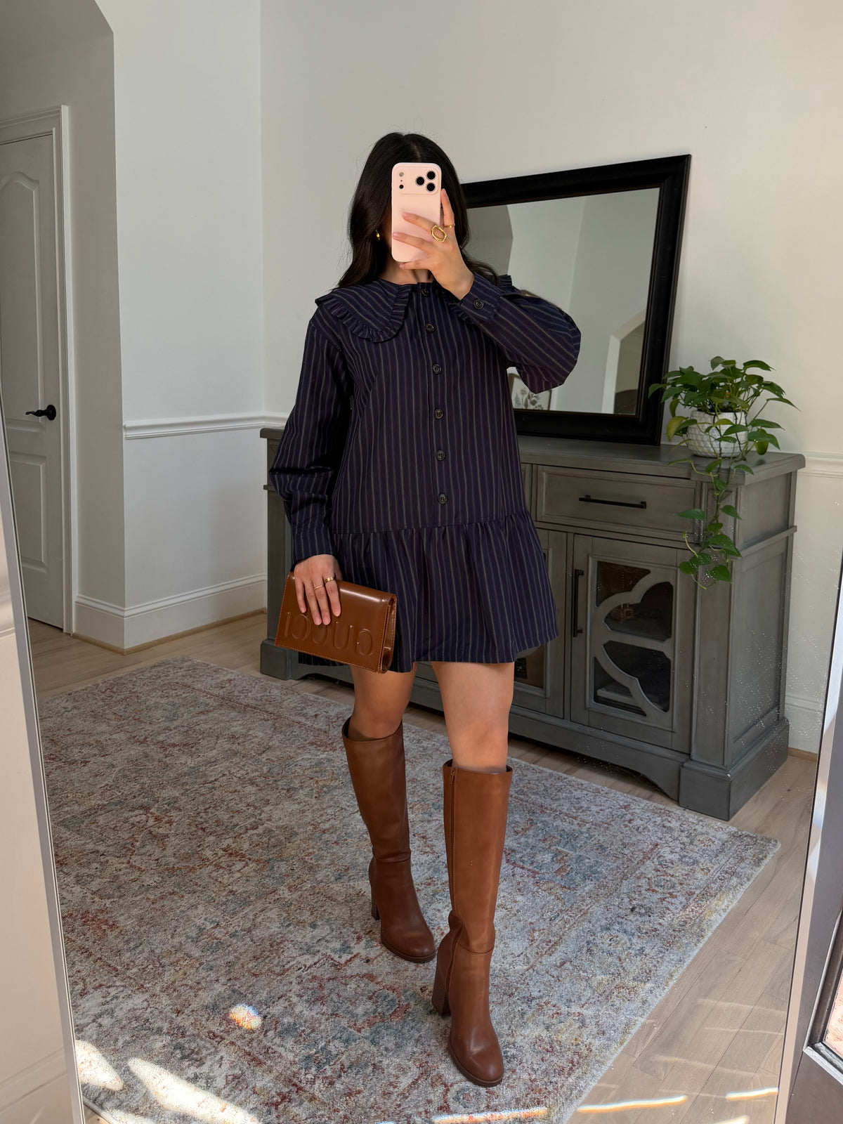 Forest Ember Collared Dress
