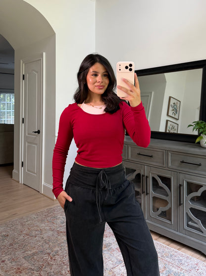 Apple Crisp Layered Top (Red/Pink)