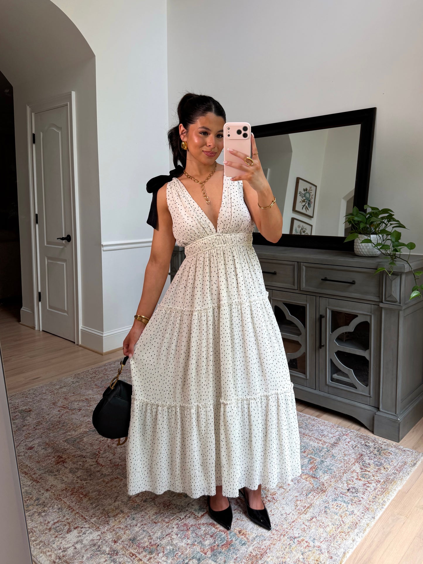 Lovely in Dots Bow Midi Dress