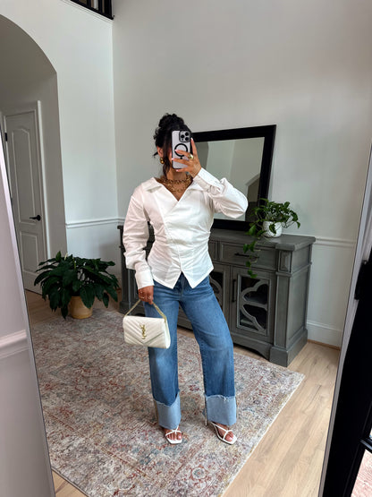 Darling Mid-Rise Wide Cuffed Jeans