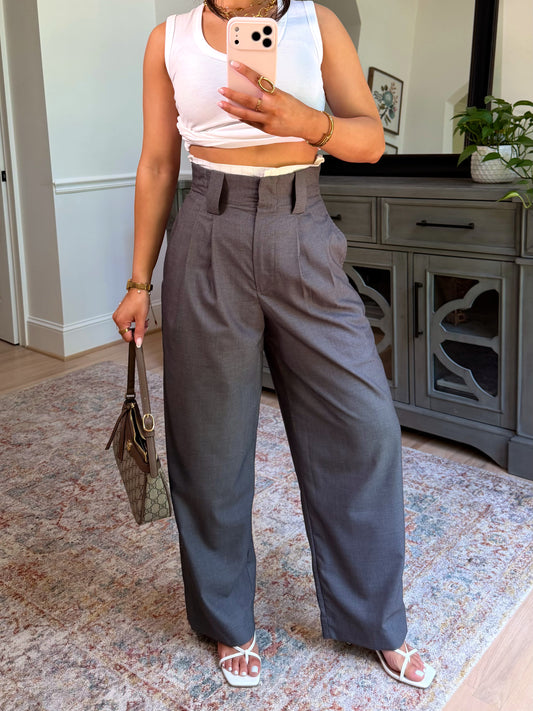 Cool Girl Grey Layered Trousers
