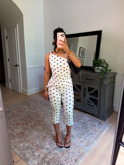Main Character Polka Dot Capri Set