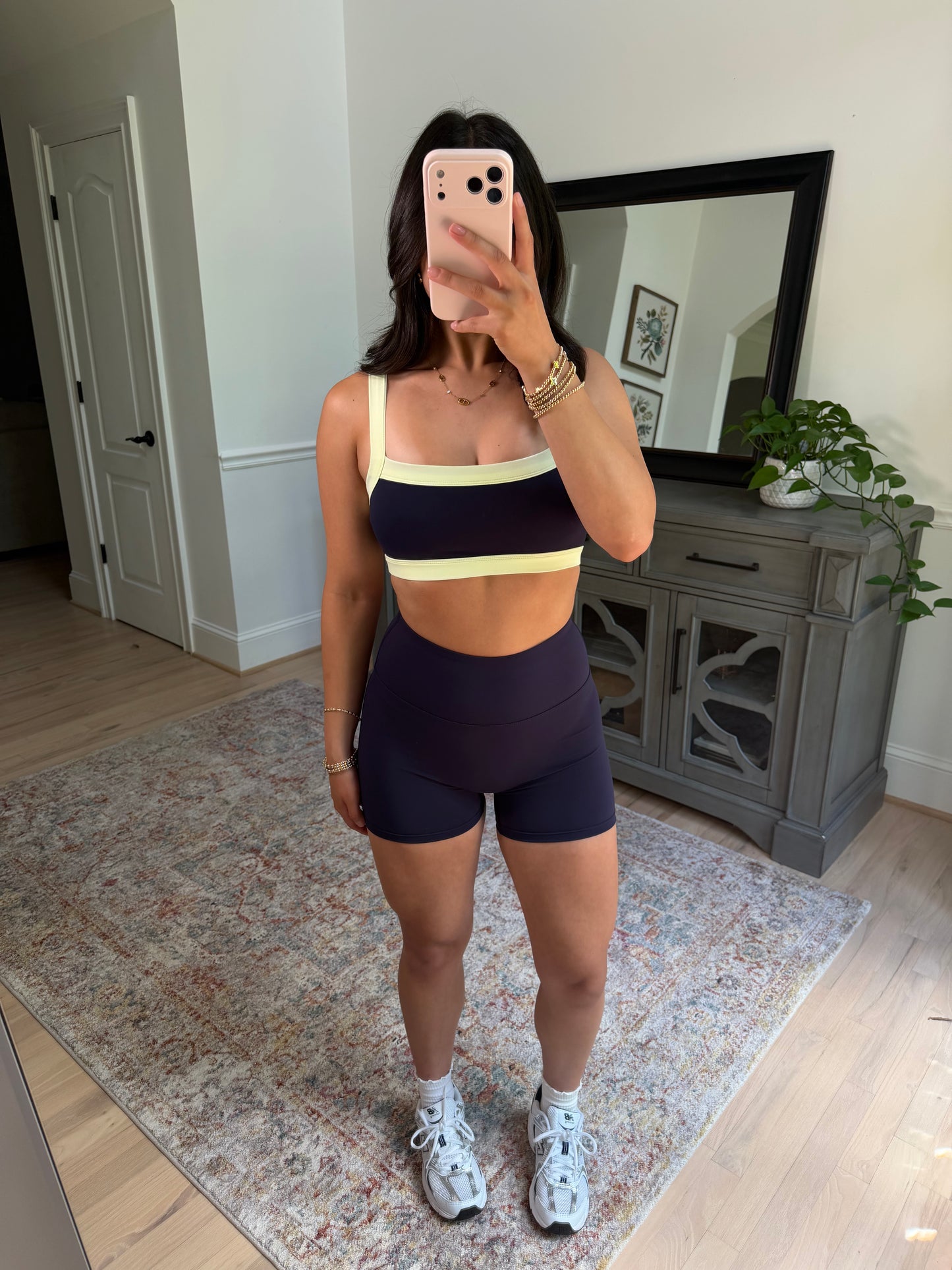 Navy Lime Sports Bra