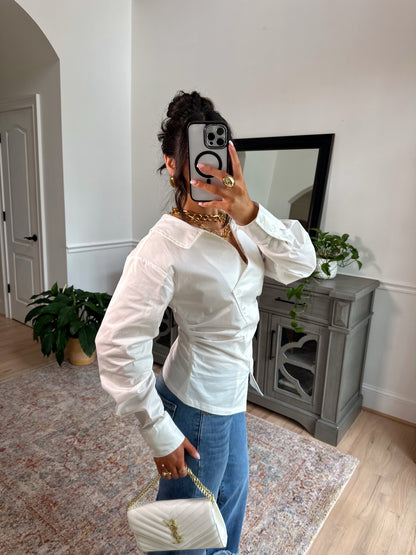 City Girl Structured White Top
