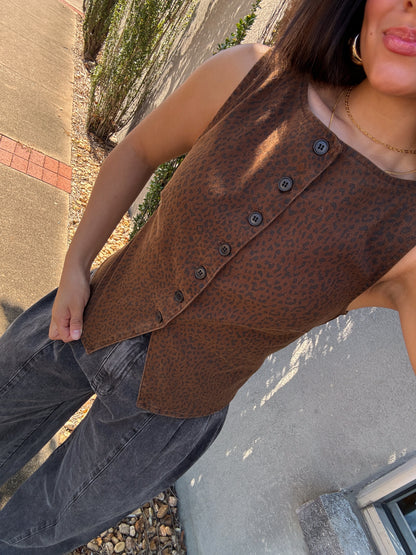 Cheetah Print Vest