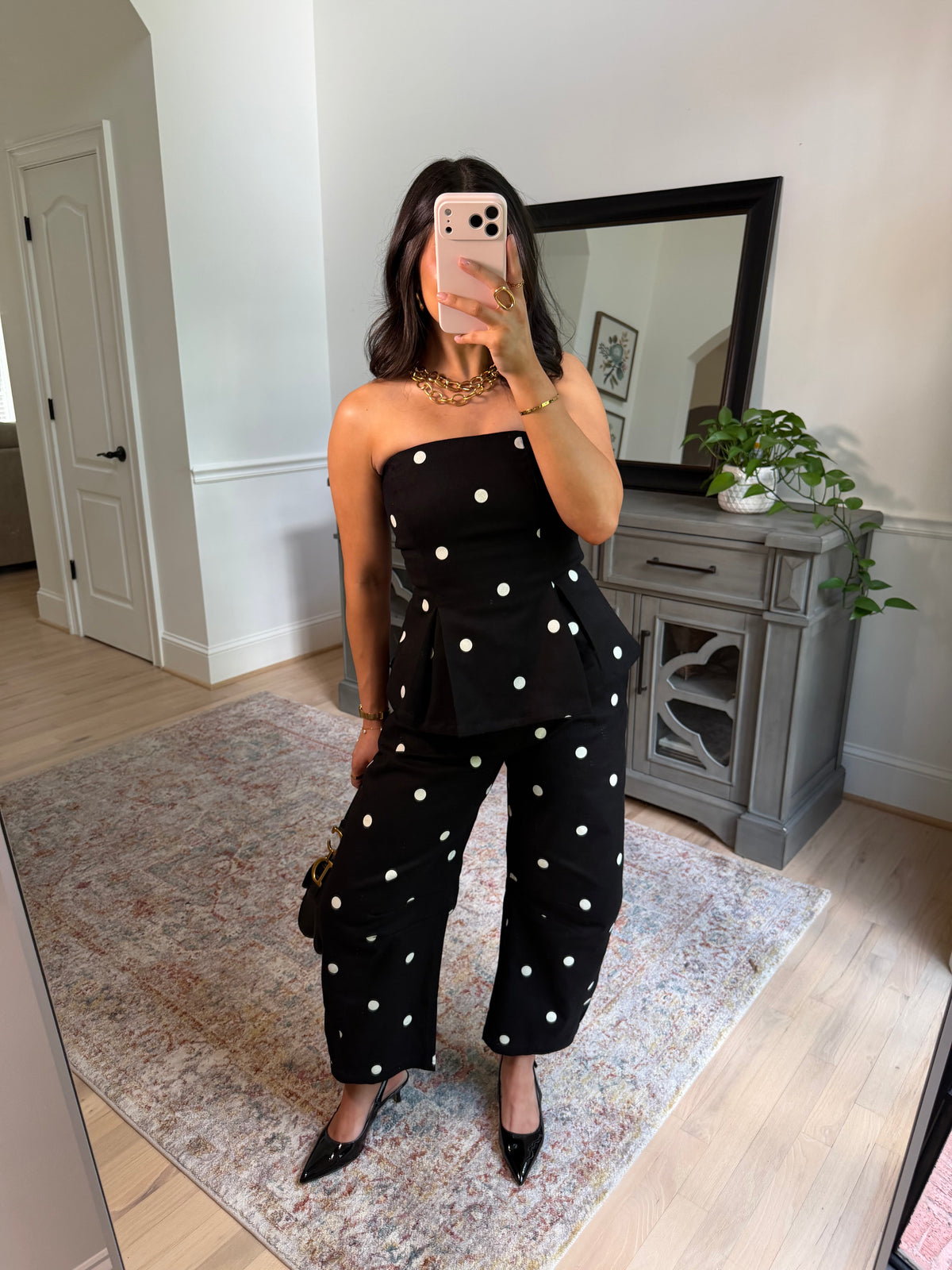 Midnight in Paris Polka Dot Top & Pant Set