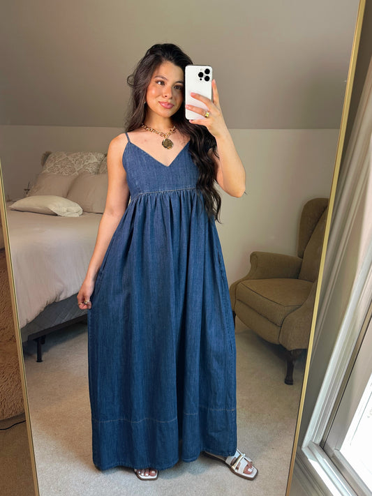 Everyday Dark Denim Maxi Dress