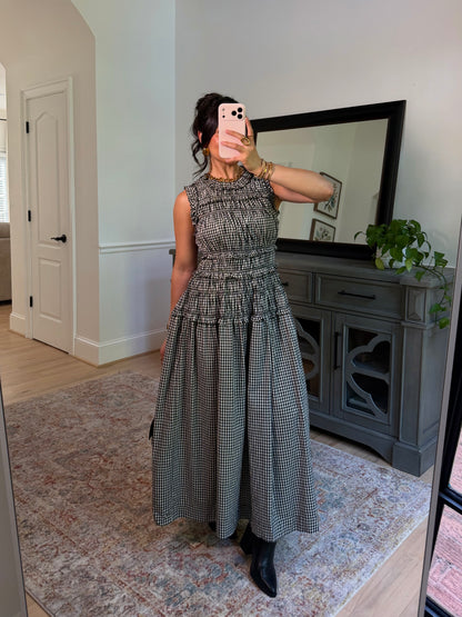 The Sinclair Black Gingham Dress
