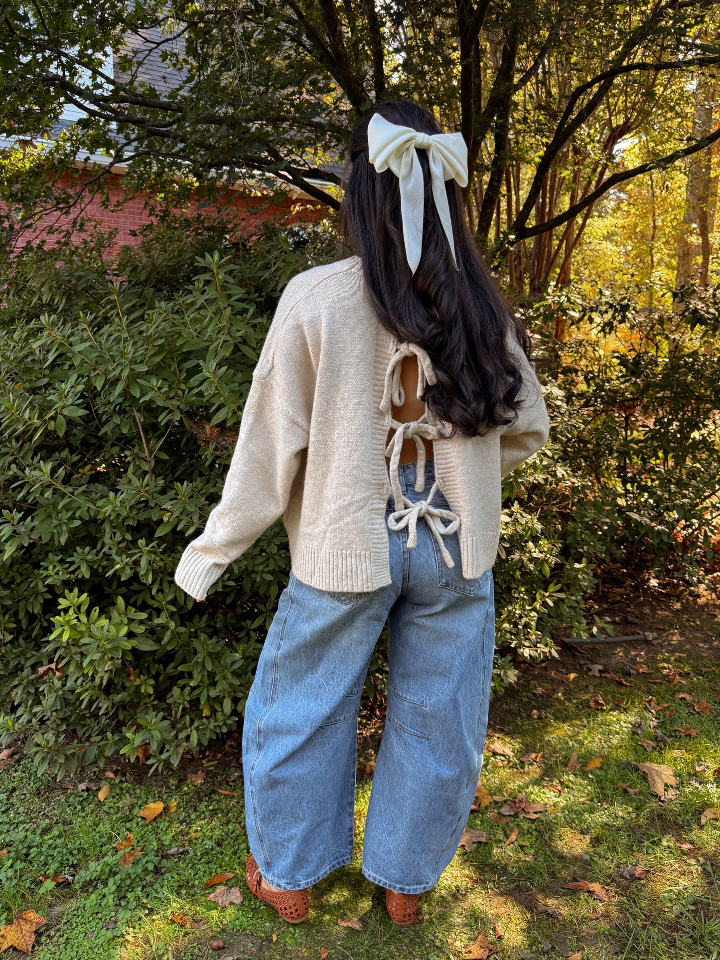 Crisp Evenings Bow Sweater