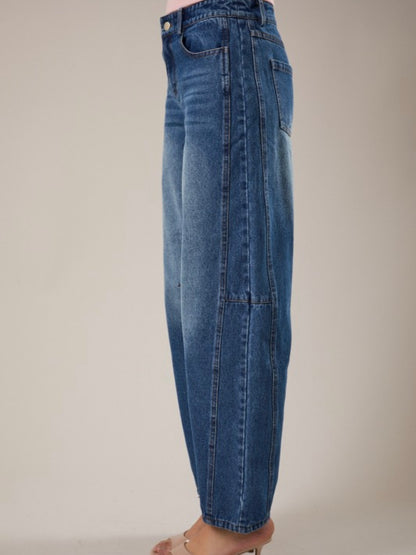 Cleo Mid-Rise Barrel Jeans