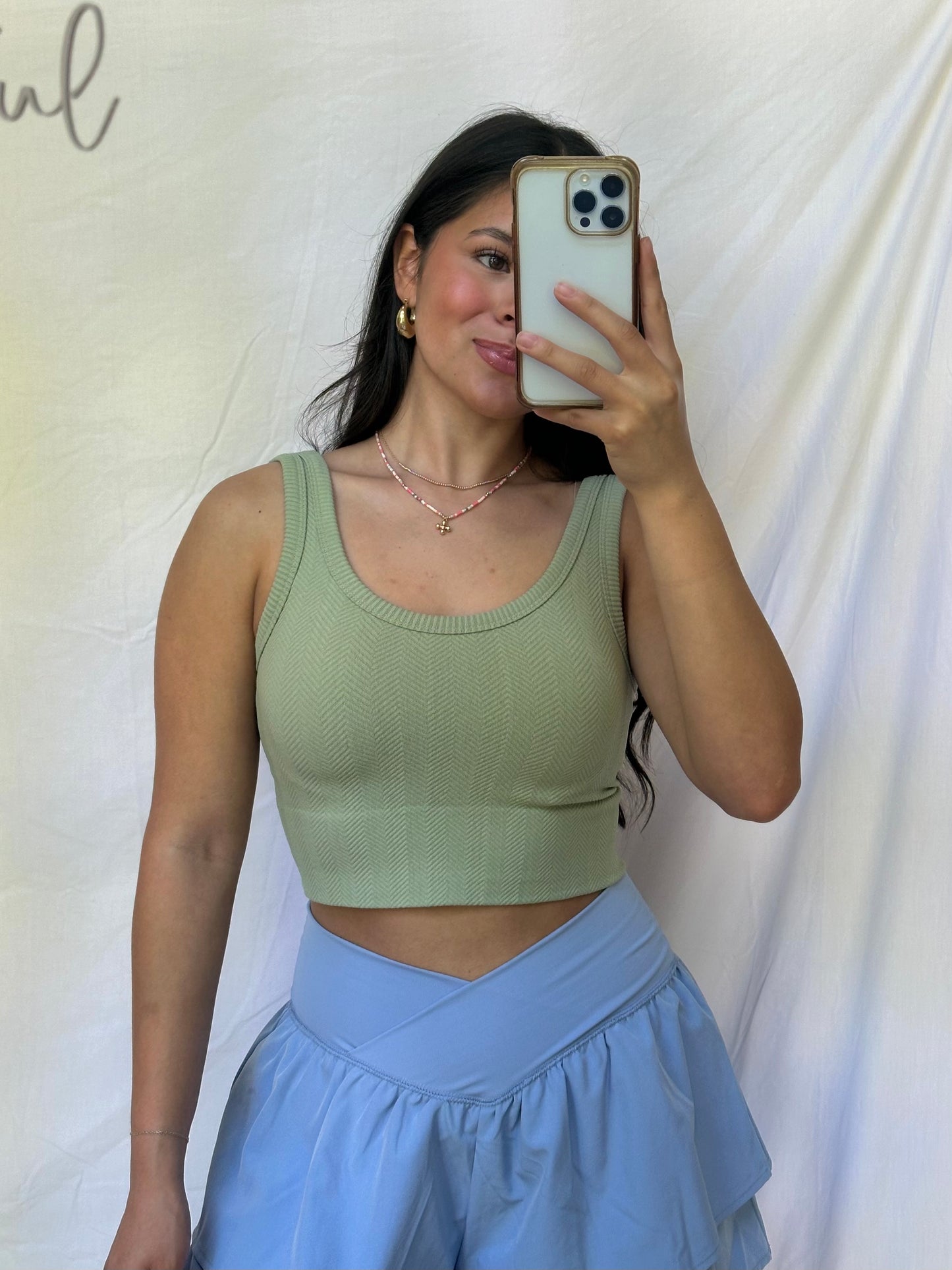 Sage Cropped Tank