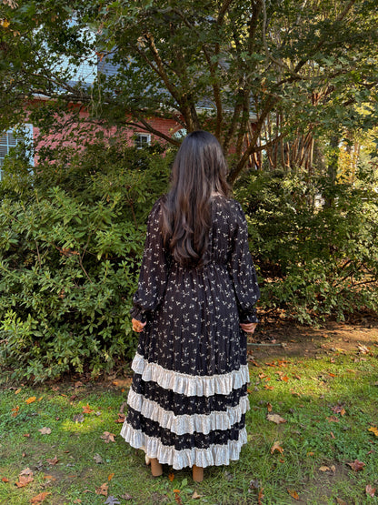 Midnight Garden Midi Dress