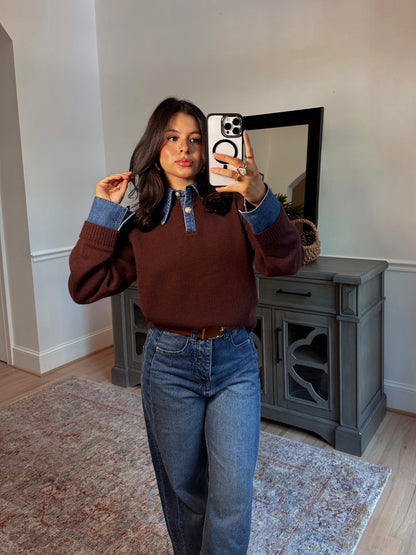 Espresso Couture Polo Denim Knit