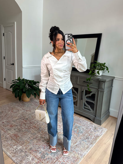 City Girl Structured White Top