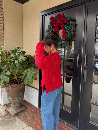 The Red Rouge Cable Knit Sweater