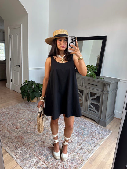 St. Tropez Black Flowy Dress