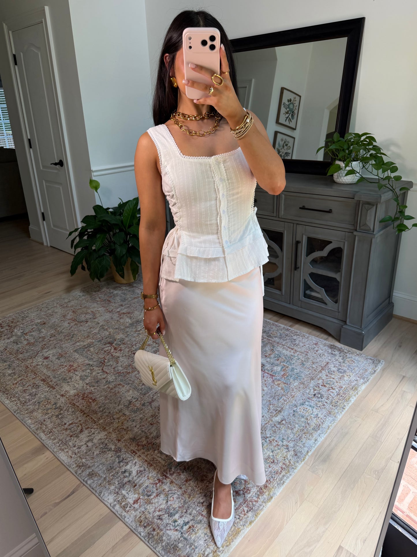 Prairie White Corset Top