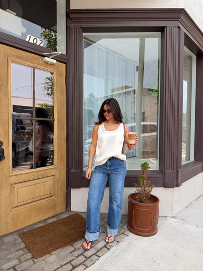 Signature Straight Leg Cuff Jeans