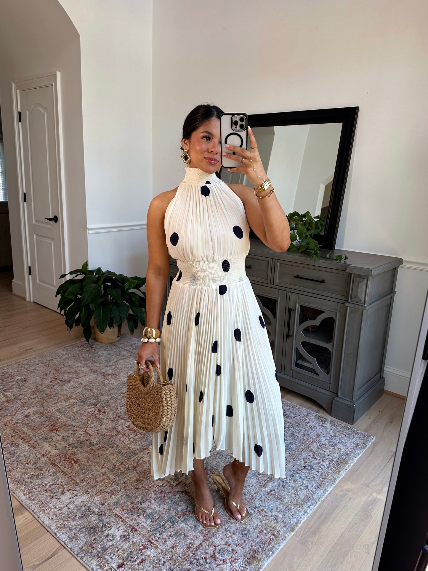 Marquise Polka Midi Dress
