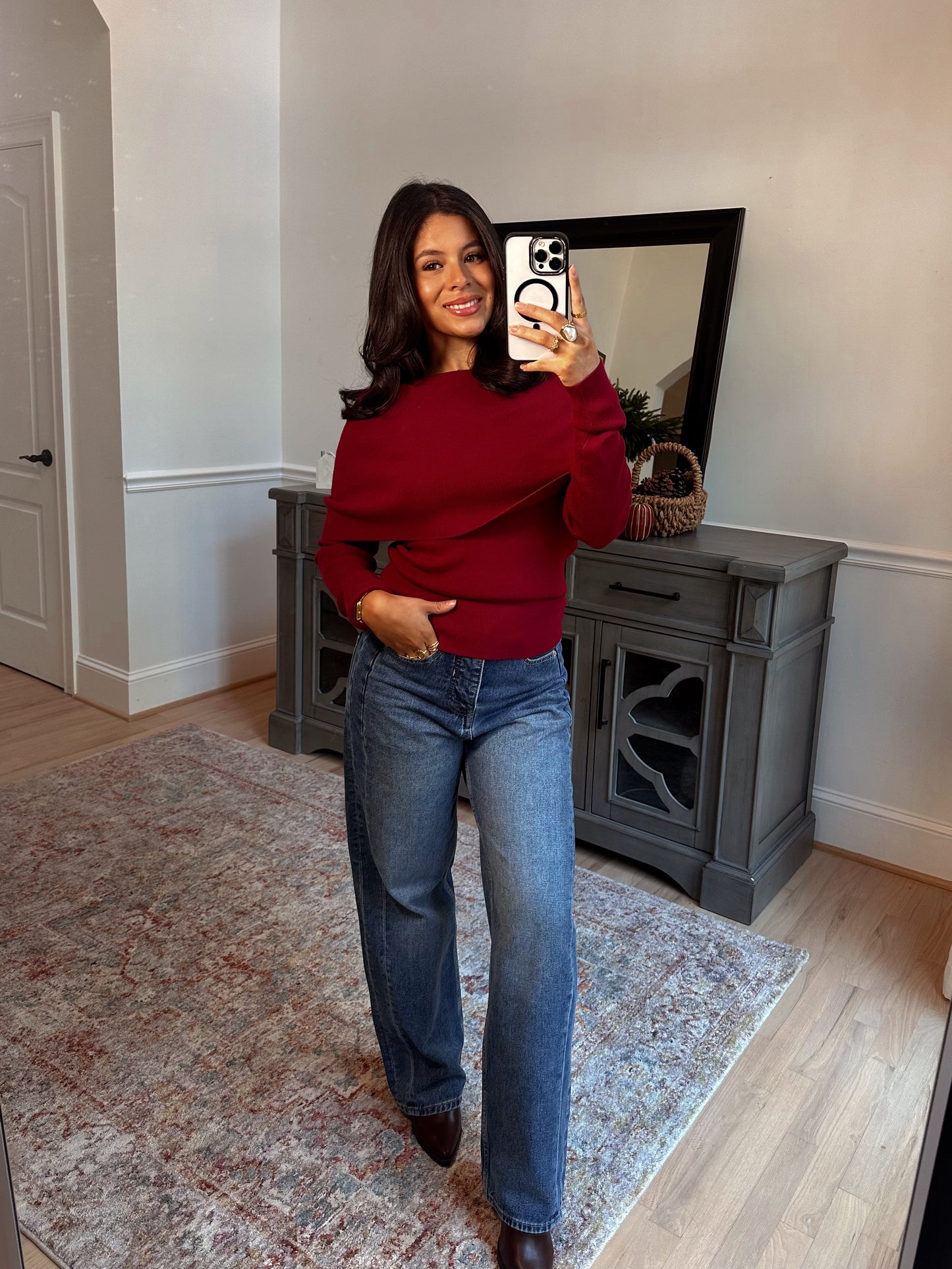 Apple Orchard Burgundy Knit Top