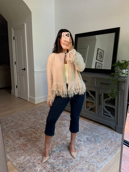 Oatmeal Fringe Cardigan