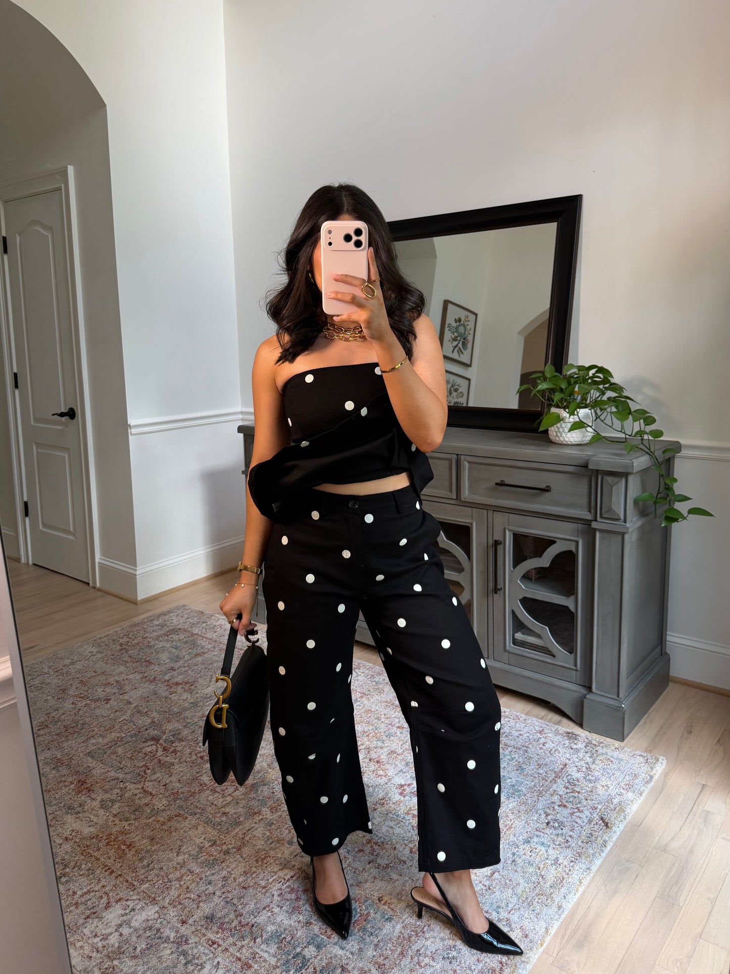 Midnight in Paris Polka Dot Top & Pant Set