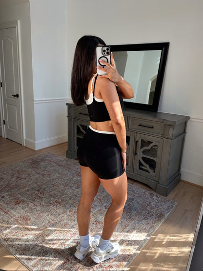 Black & White Double Layered Shorts