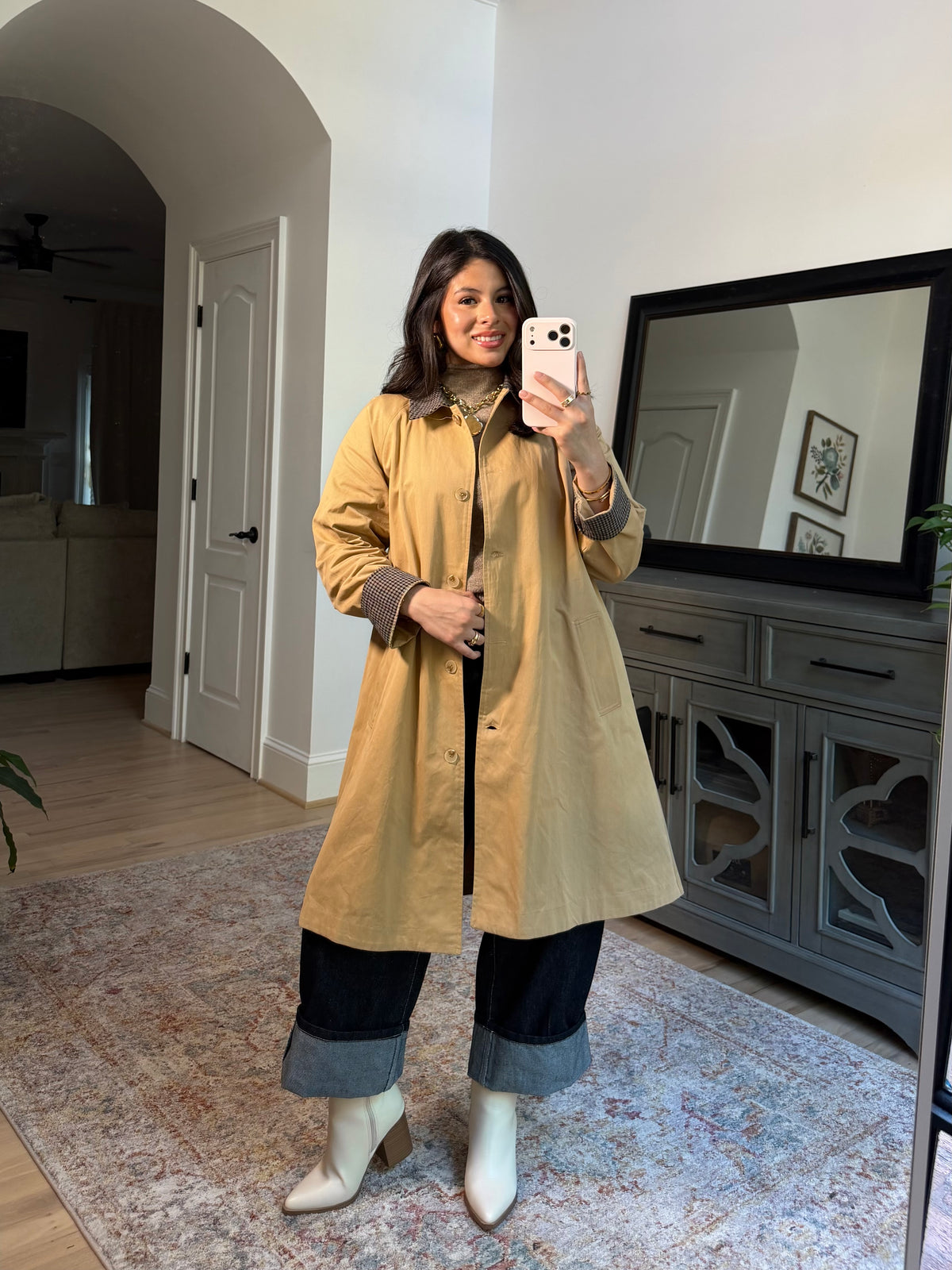 Oxford Tan Plaid Coat