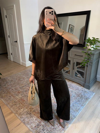 Cynthia Suede Top & Pants Set