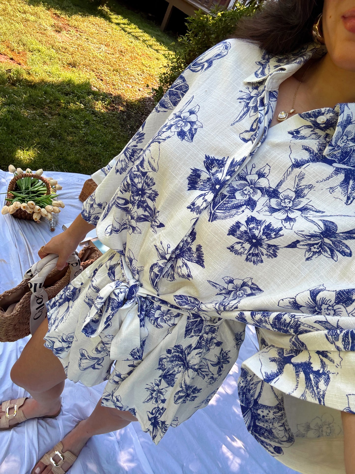 Blue Garden Romper