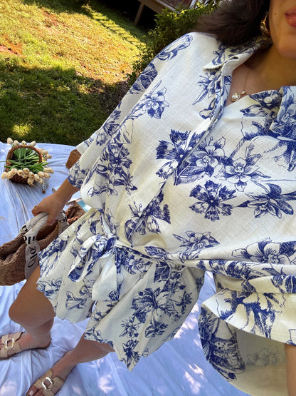 Blue Garden Romper