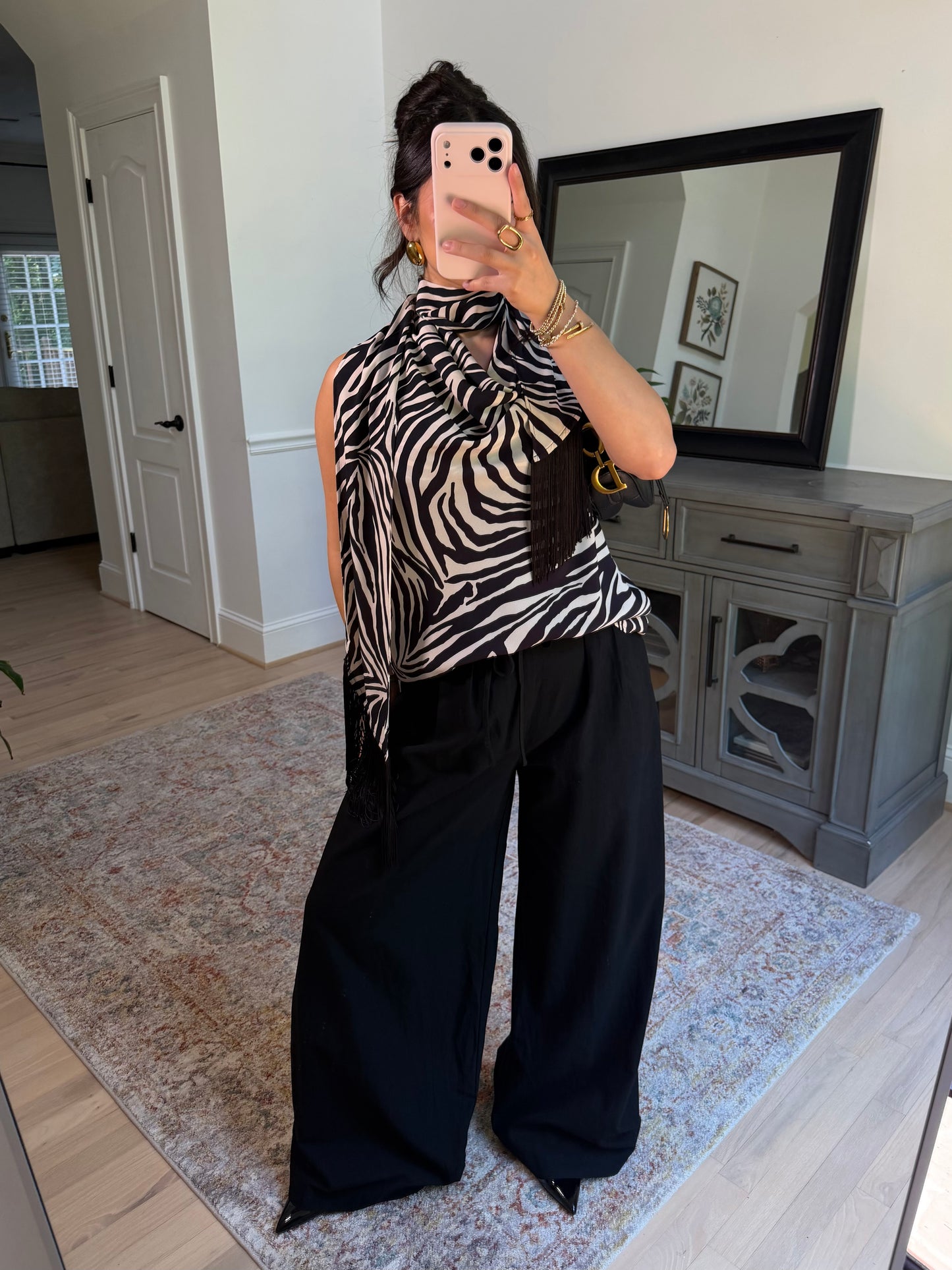 Zebra Fringe Scarp Top