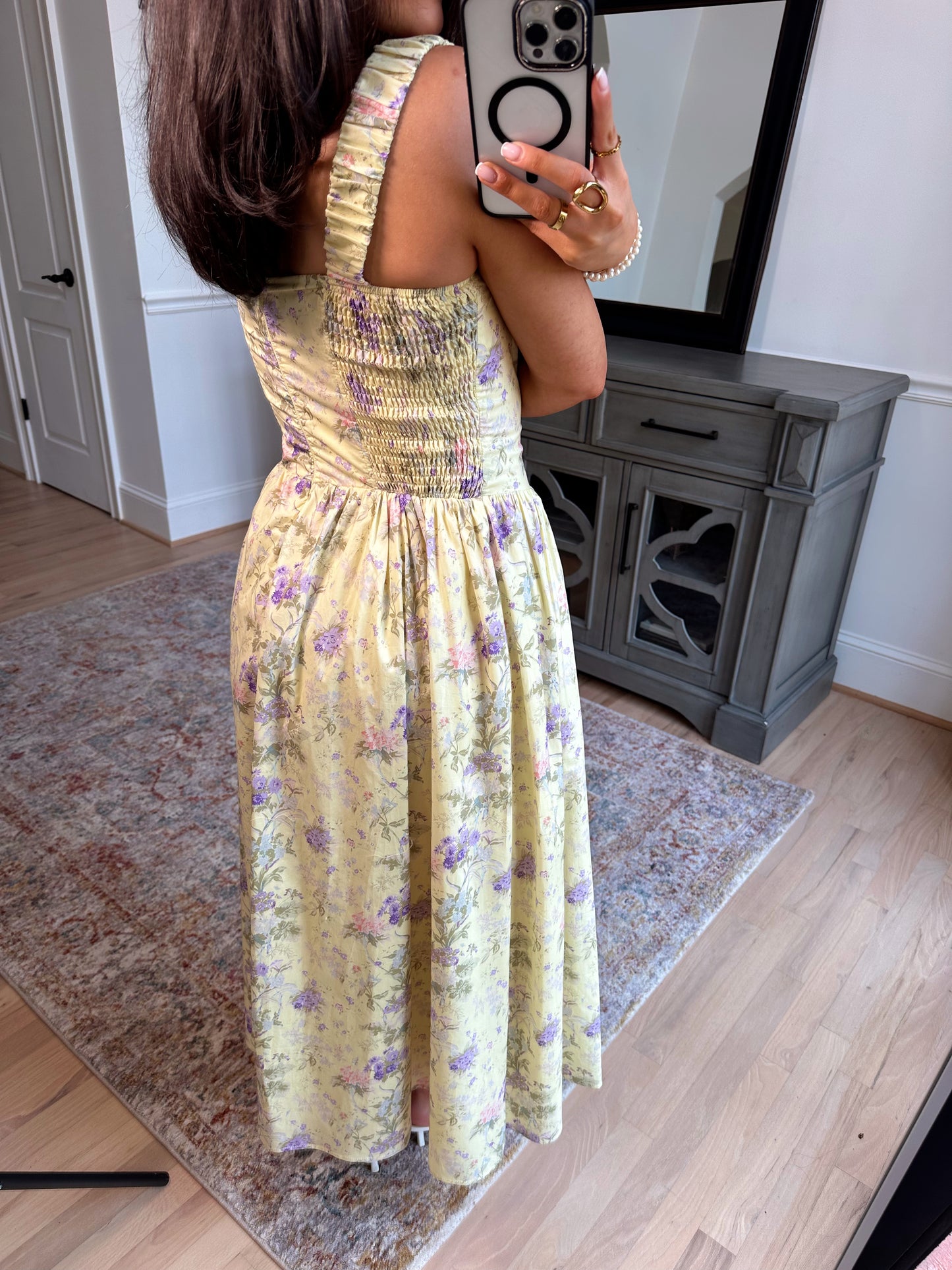 Spring Garden Bustier Midi Dress